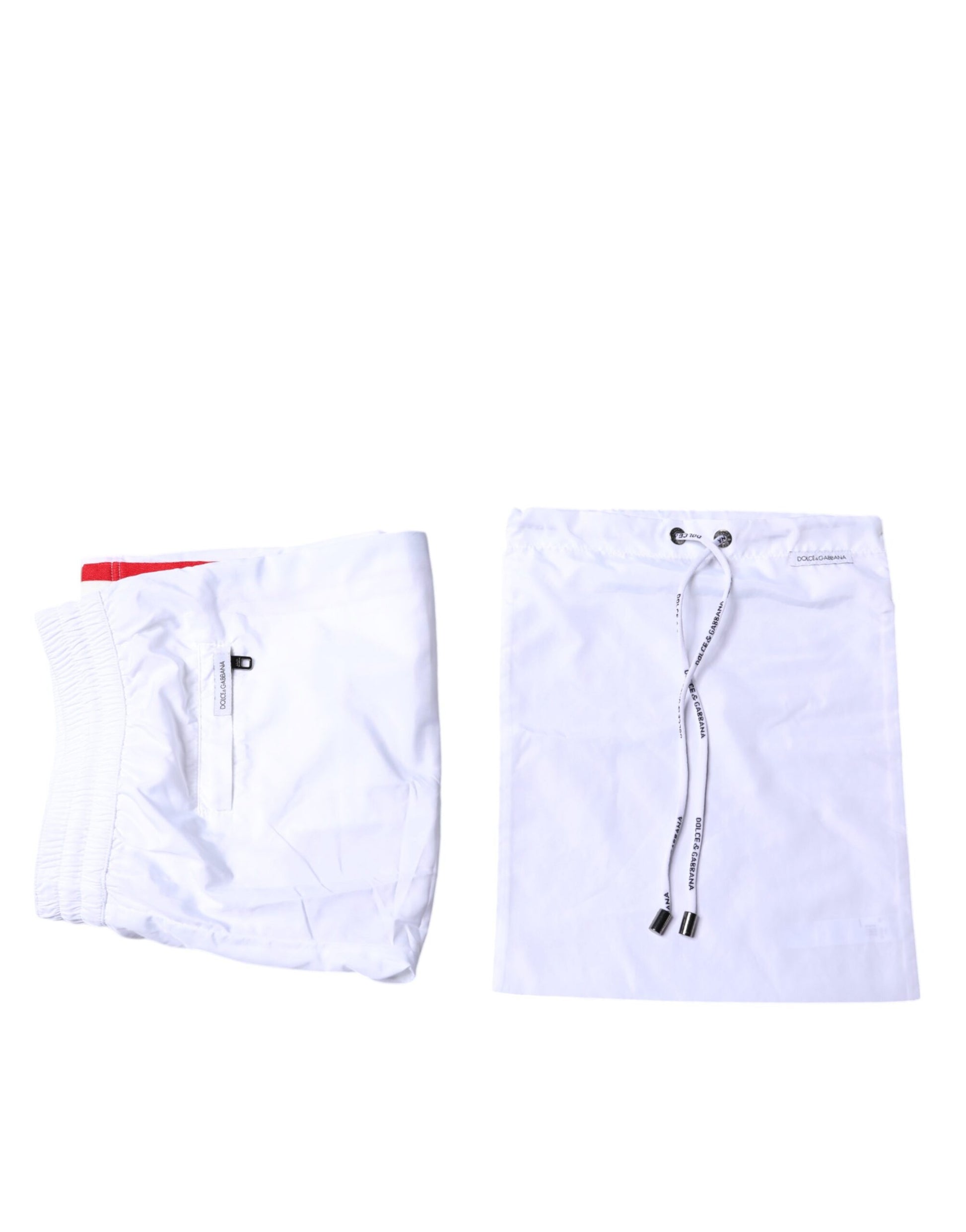 Weiße Streifen Beachwear Shorts 2 Stück Bademode