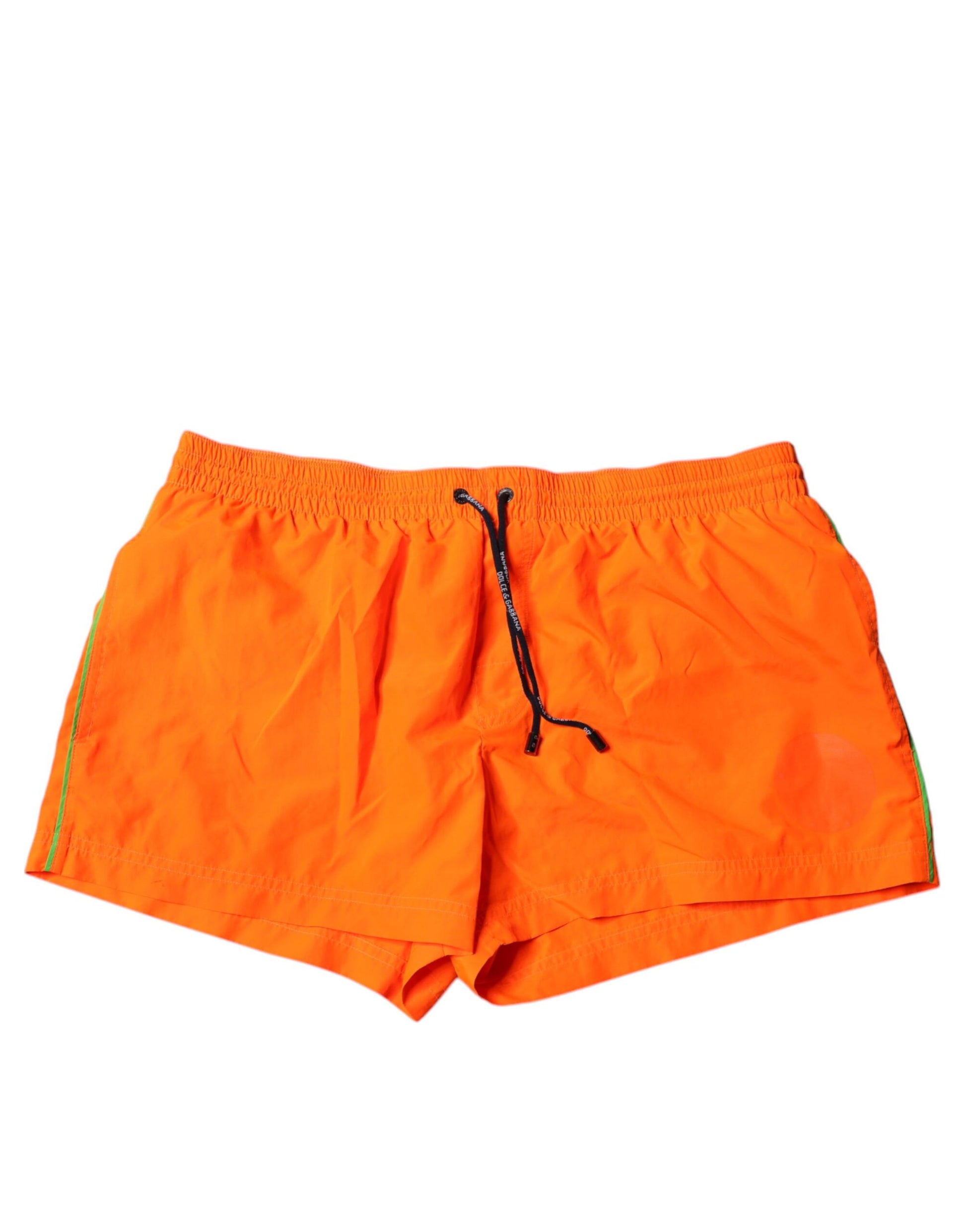 Orange Polyester Beachwear Shorts 2Pc Bademode