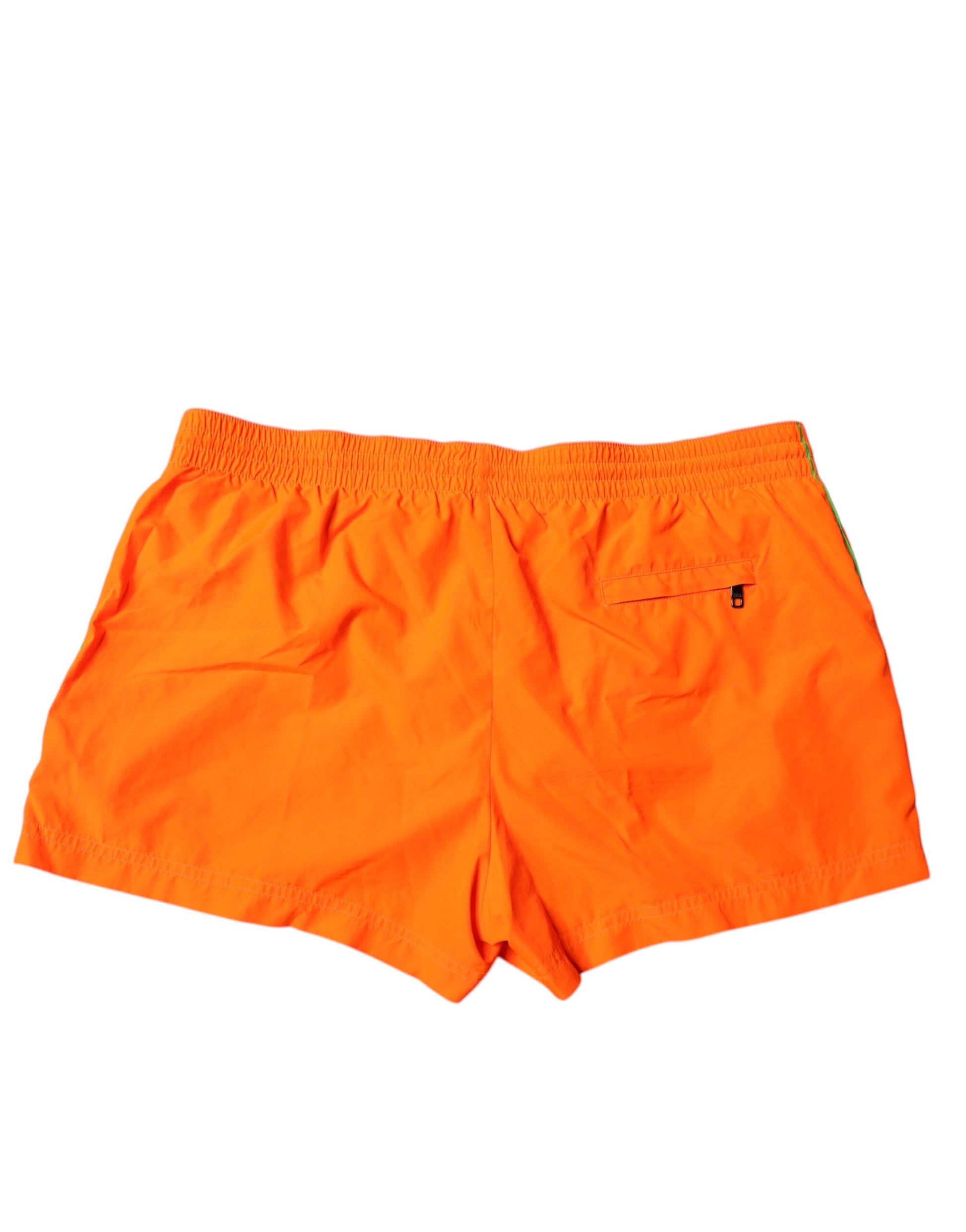 Orange Polyester Beachwear Shorts 2Pc Bademode