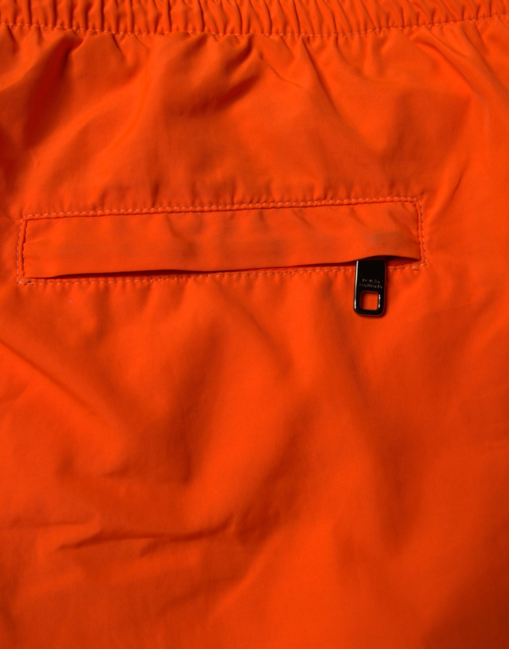 Orange Polyester Beachwear Shorts 2Pc Bademode