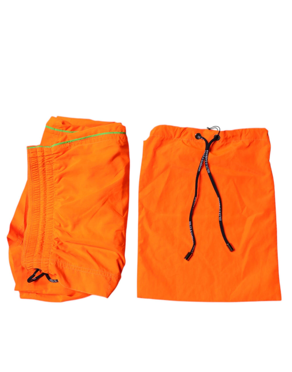 Orange Polyester Beachwear Shorts 2Pc Bademode