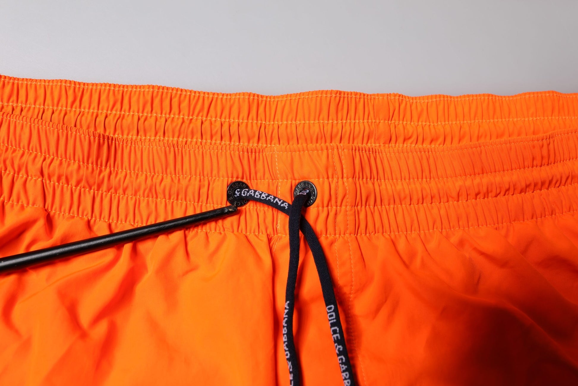 Orange Polyester Beachwear Shorts 2Pc Bademode