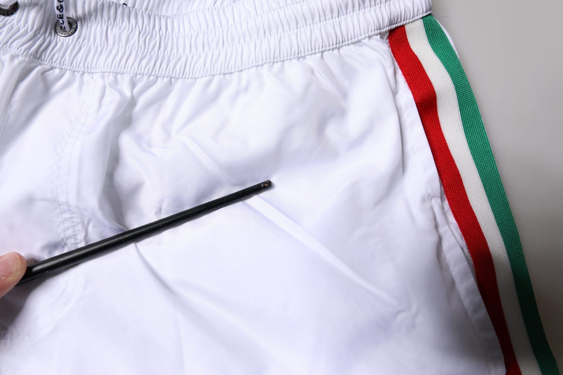 Weiße Streifen Beachwear Shorts 2 Stück Bademode