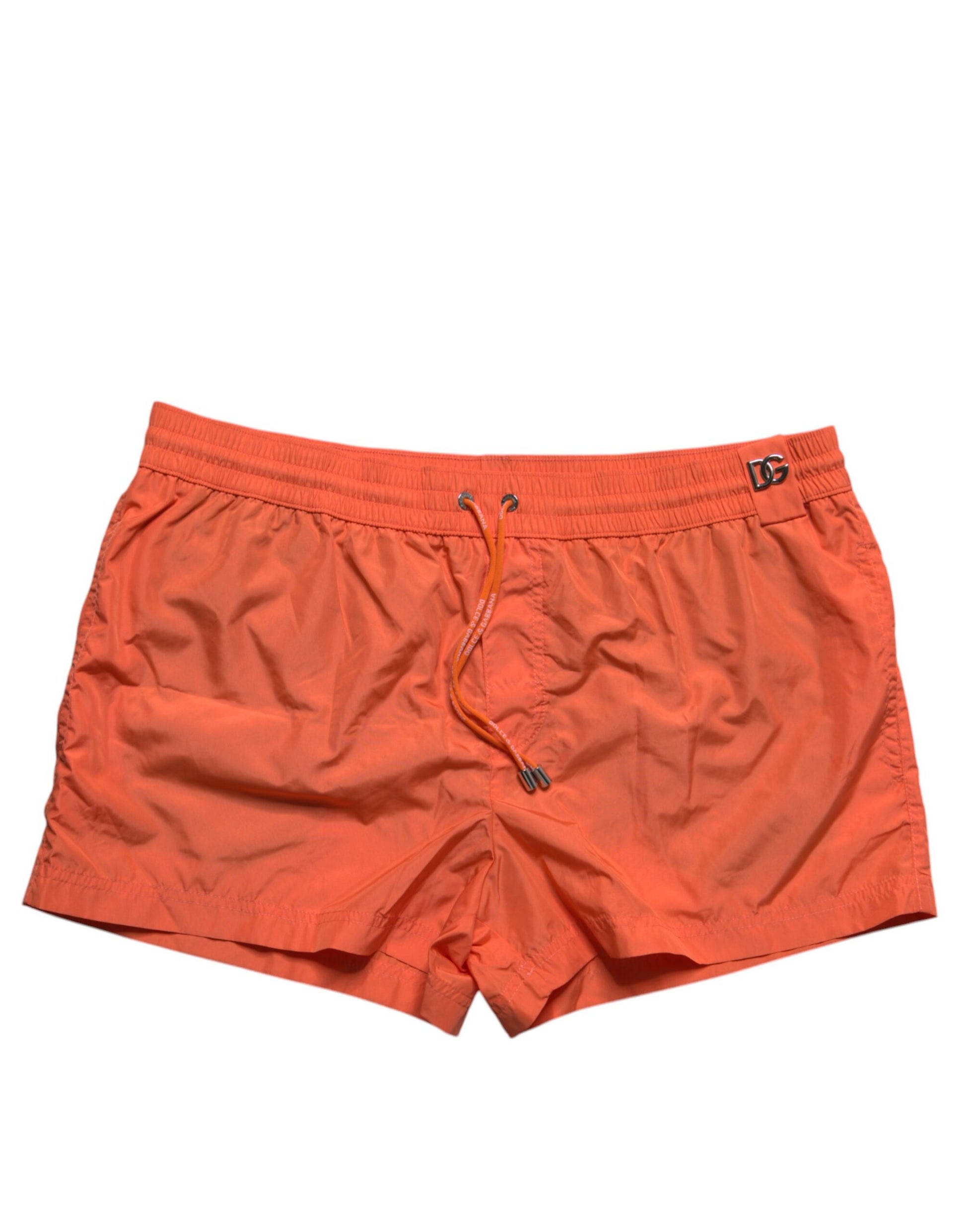 Orange Polyester Beachwear Shorts 2Pc Bademode