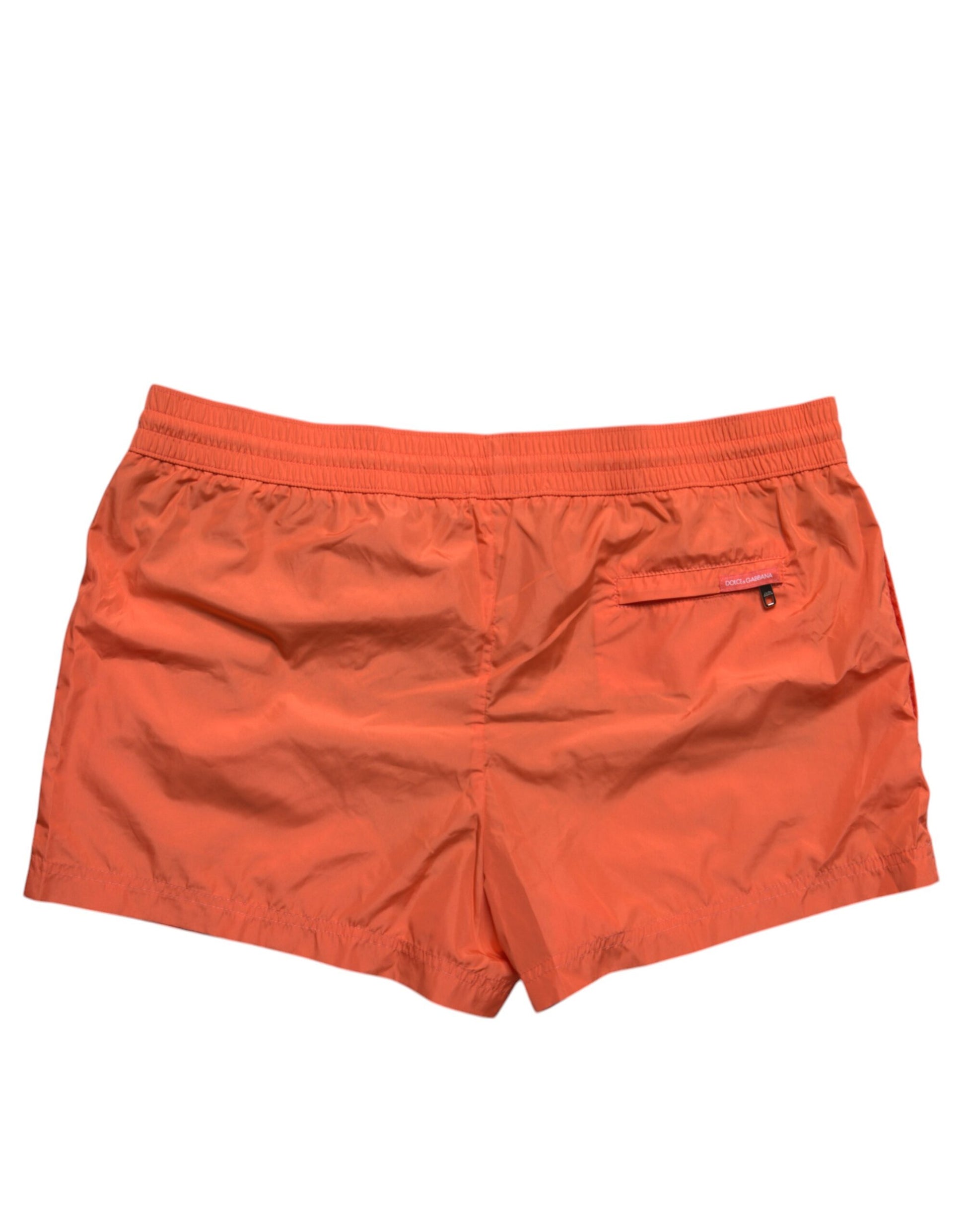 Orange Polyester Beachwear Shorts 2Pc Bademode