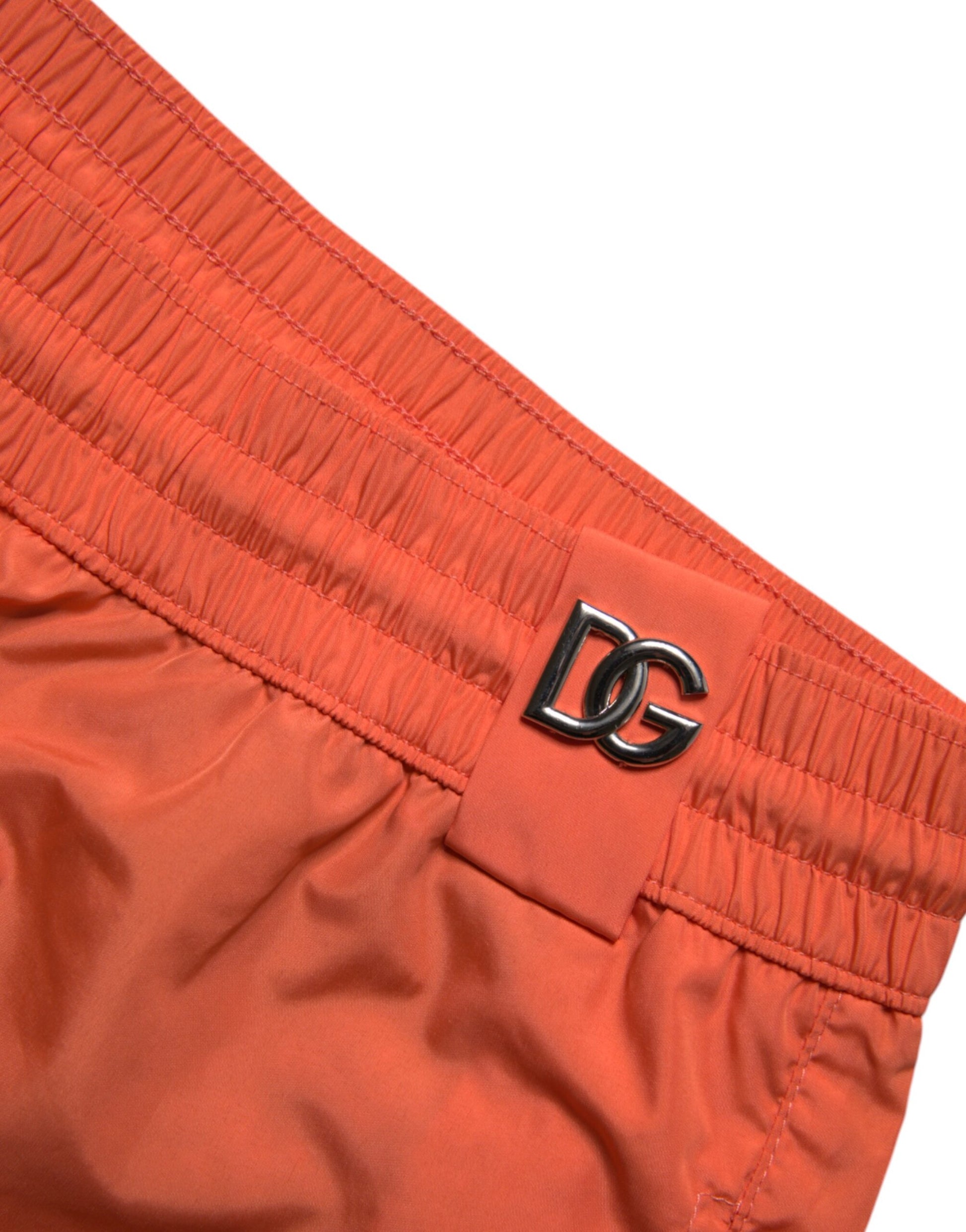 Orange Polyester Beachwear Shorts 2Pc Bademode