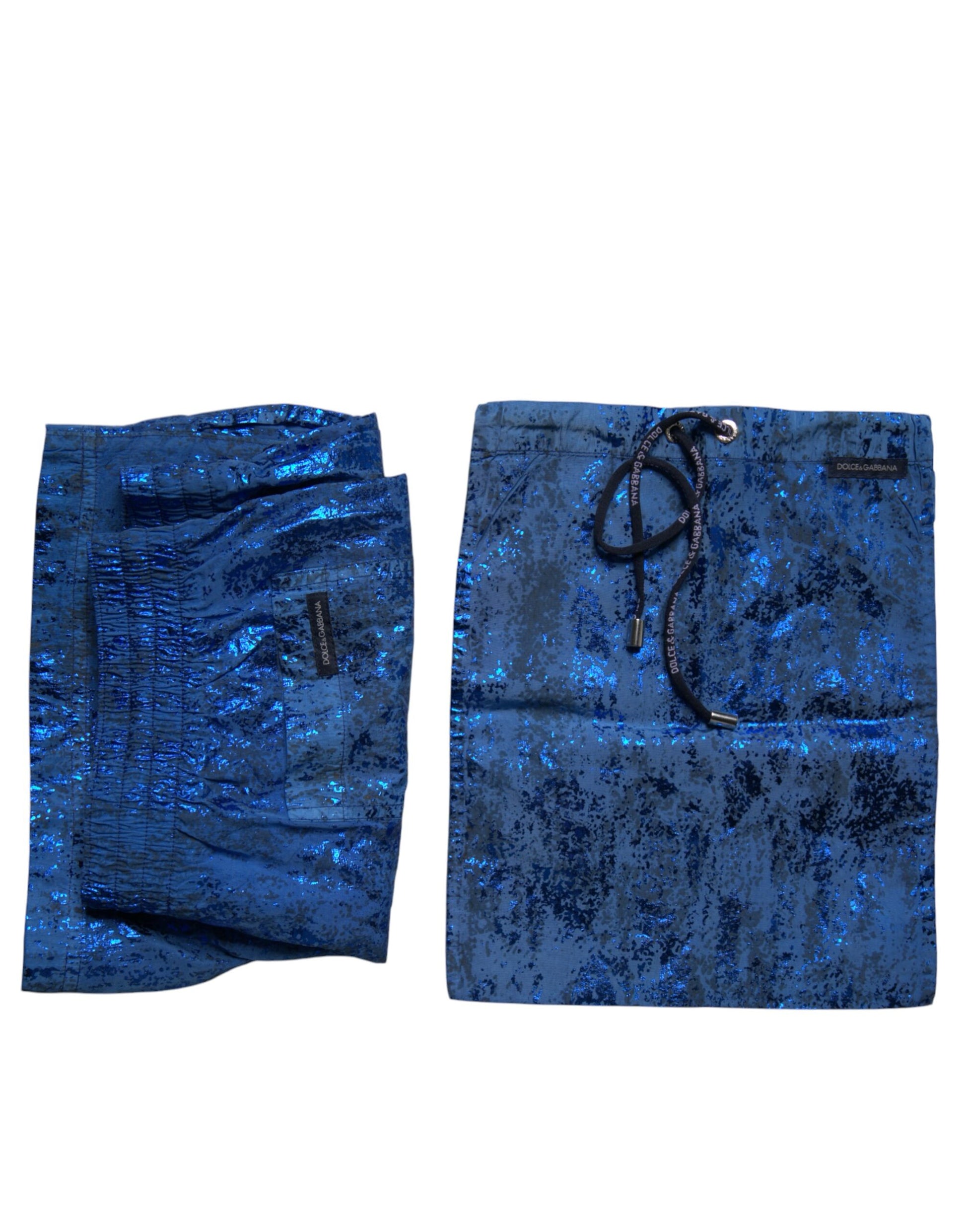 Blaue Nylon-Badeshorts, 2-teilige Bademode