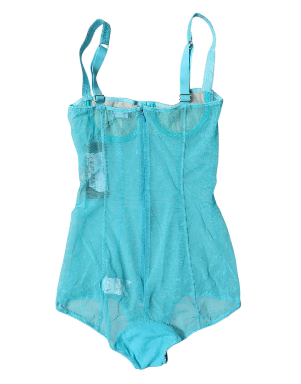 Blauer Tüll Balconette-BH Bodysuit Unterwäsche
