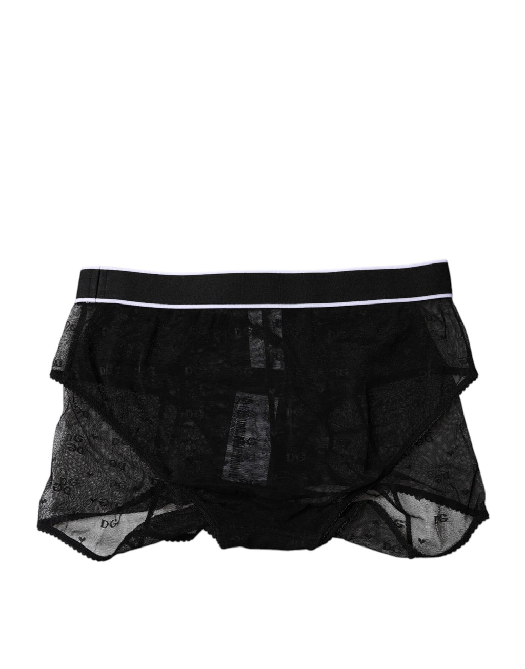 Schwarze Nylon-Höschen mit mittlerer Taille aus Tüll