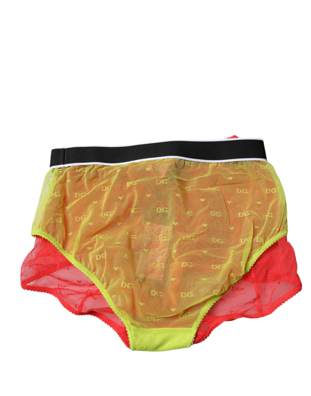 Rot-gelbe Tüll-Höschenunterwäsche mit mittlerer Taille