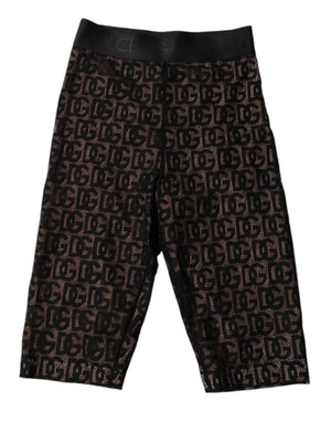 Black Logo Monogram Cropped Tights Underwear