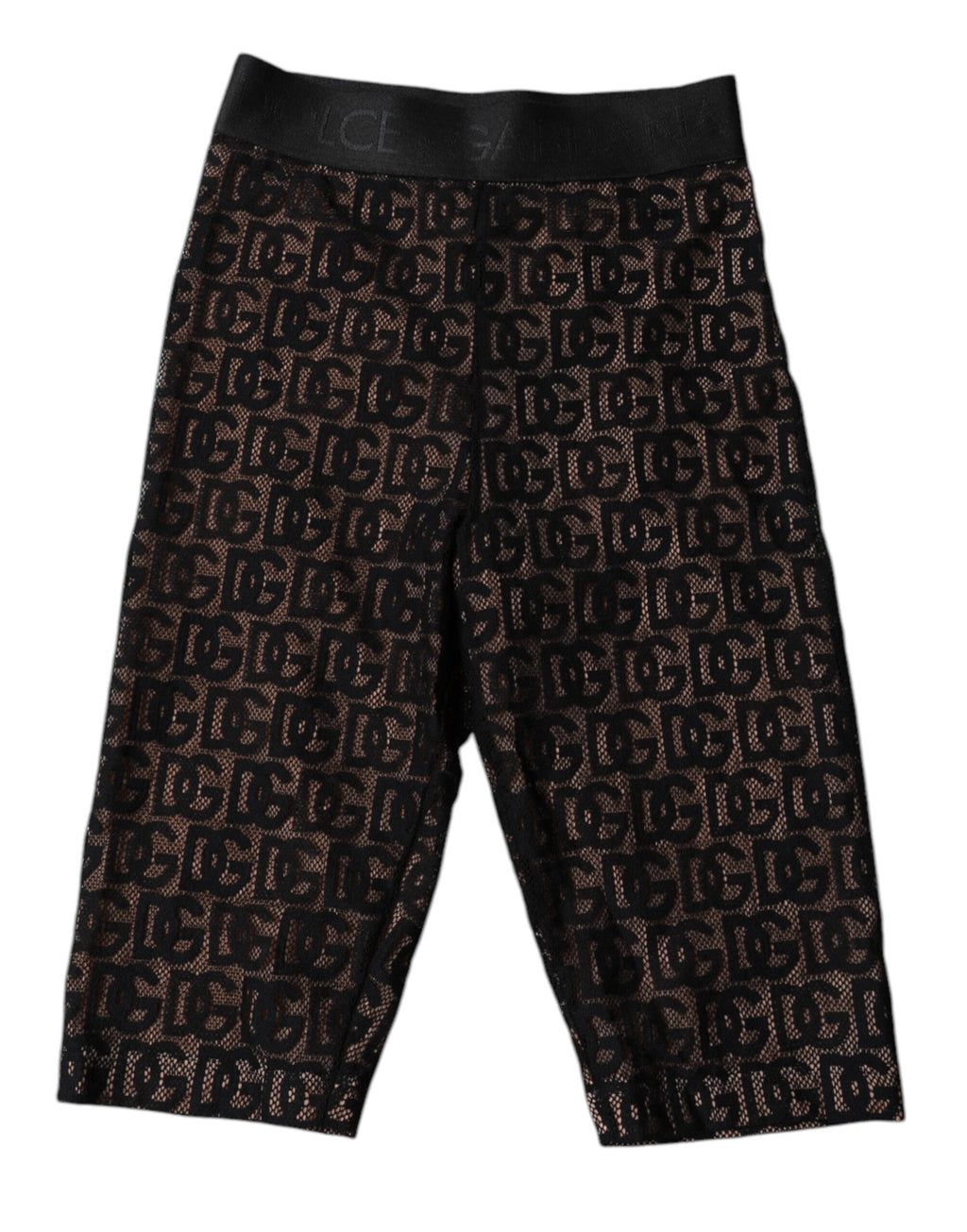 Schwarze, verkürzte Strumpfhose mit Logo-Monogramm