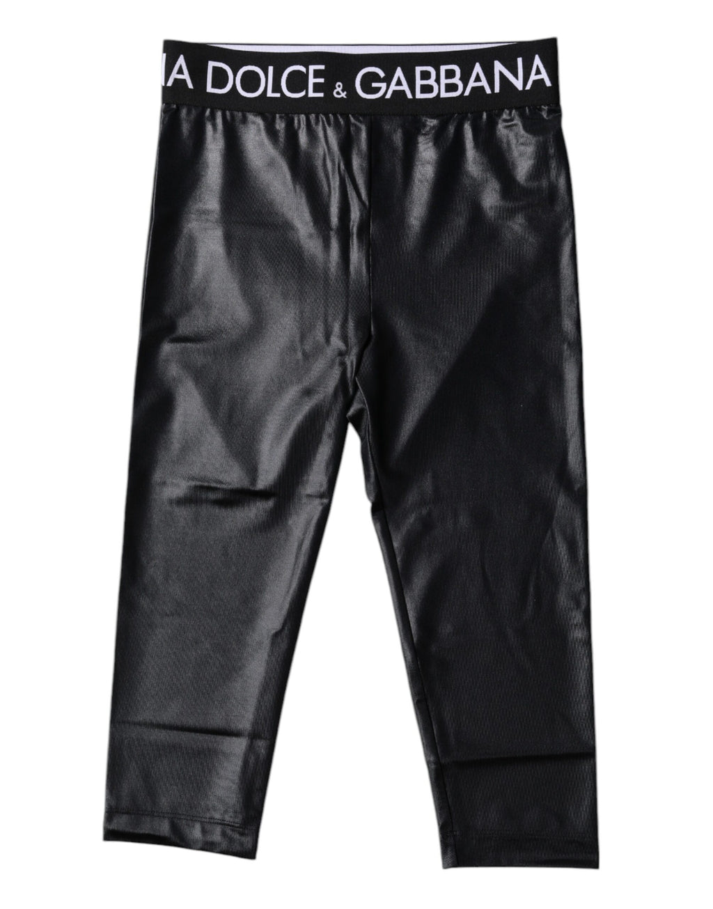 Schwarze, kurze Nylon-Strumpfhose mit Logo
