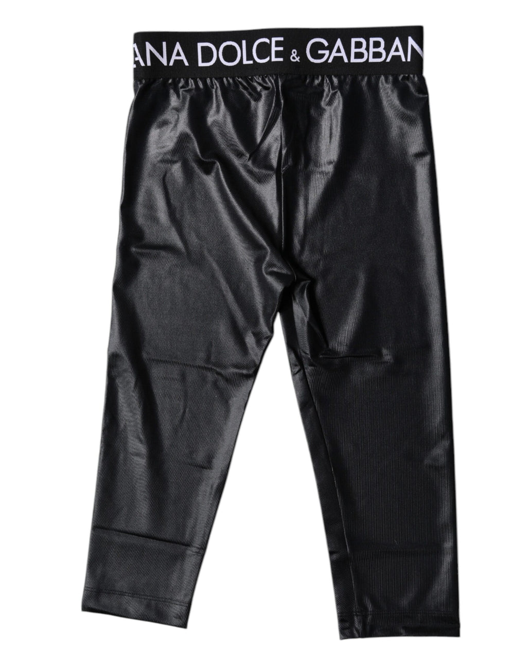 Schwarze, kurze Nylon-Strumpfhose mit Logo