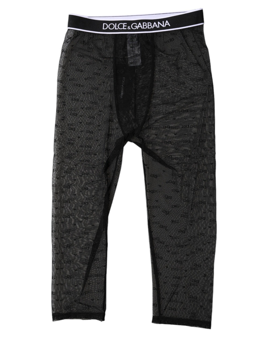 Schwarze Nylon-Shorts mit DG-Logo
