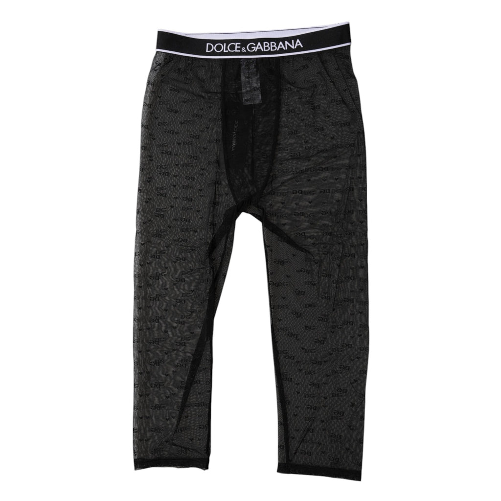 Schwarze Nylon-Shorts mit DG-Logo