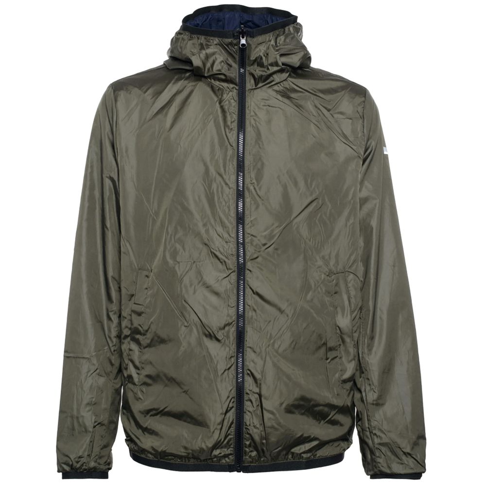 Blaue Nylonjacke