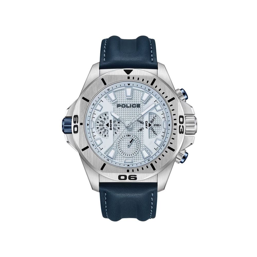 Blaue Kunstlederuhr