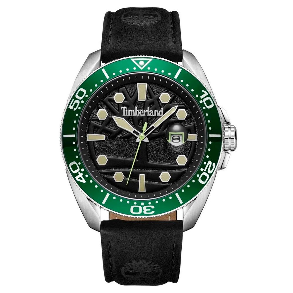 Schwarze Lederuhr