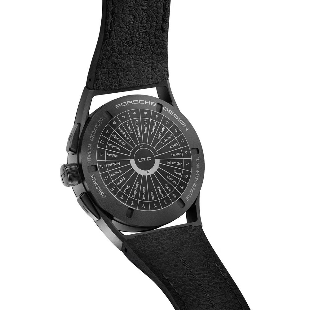Schwarze Lederuhr