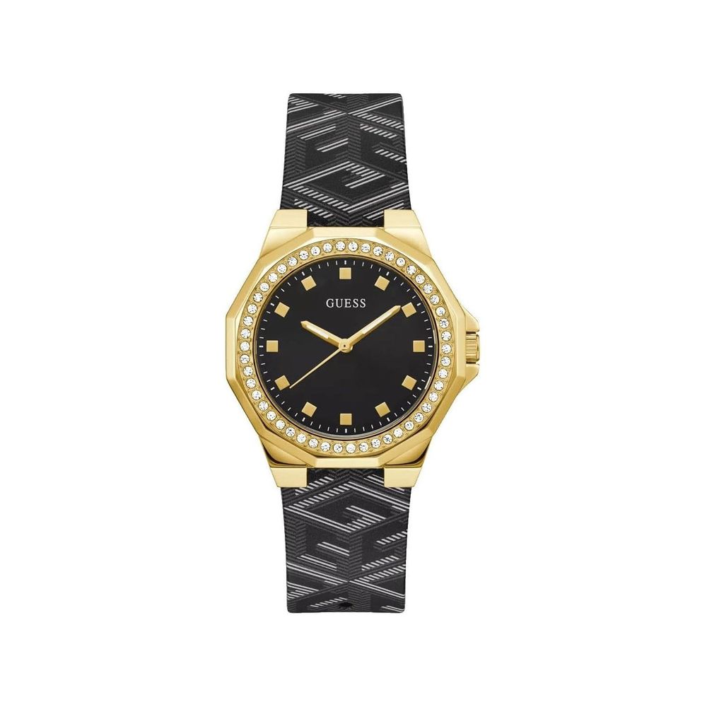 Schwarze Lederuhr