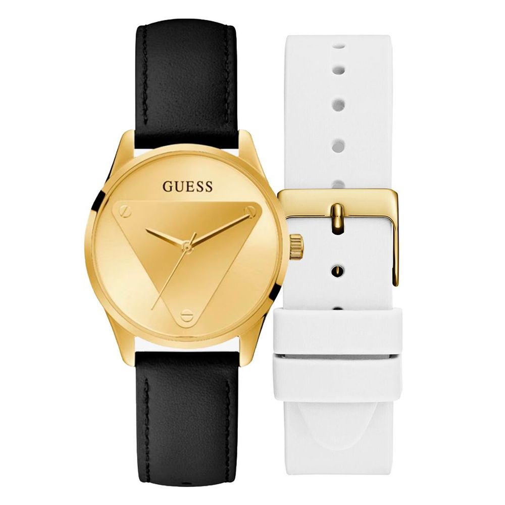 Schwarze Lederuhr