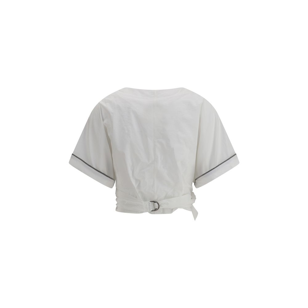 Bluse mit Schnallenknoten an der Taille