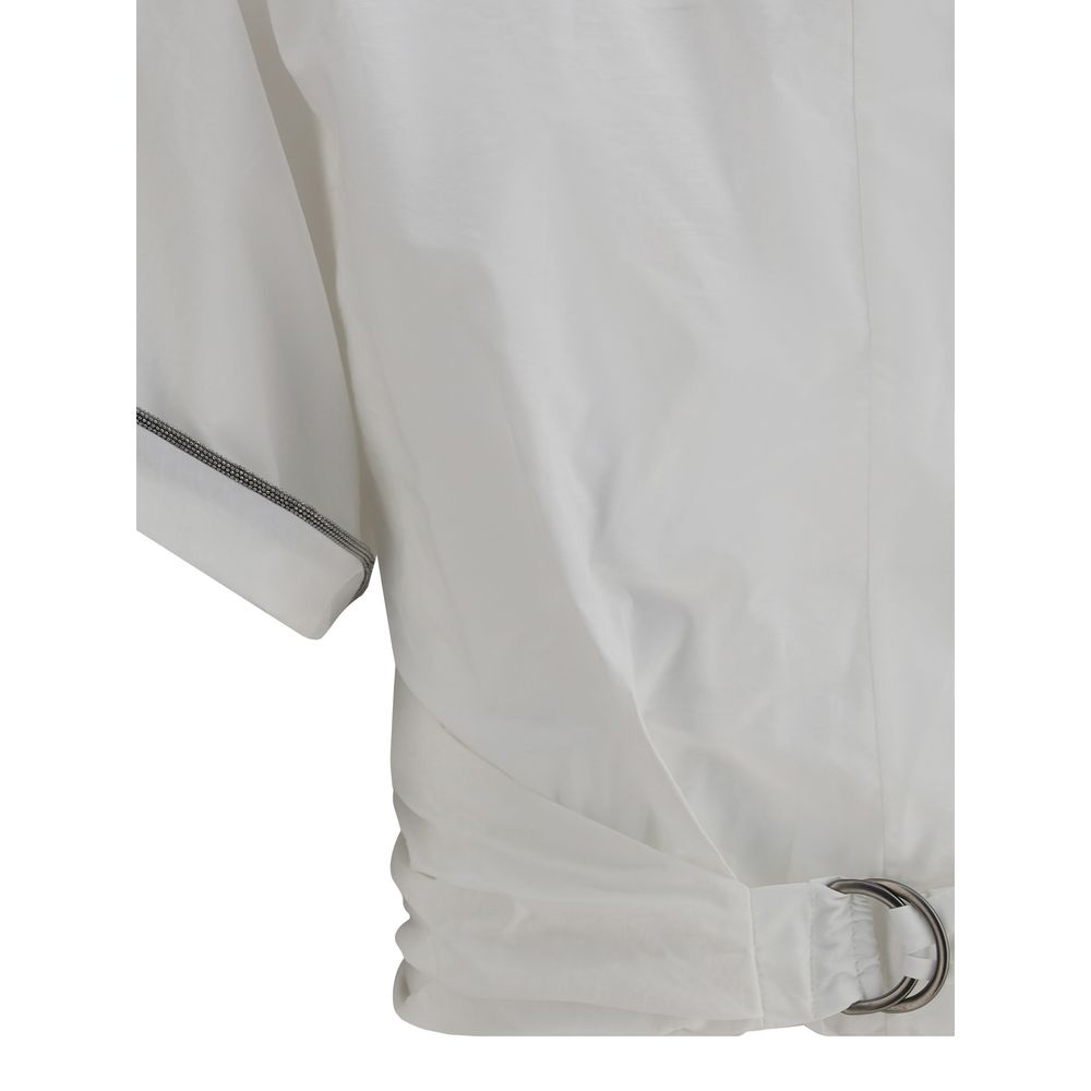 Bluse mit Schnallenknoten an der Taille