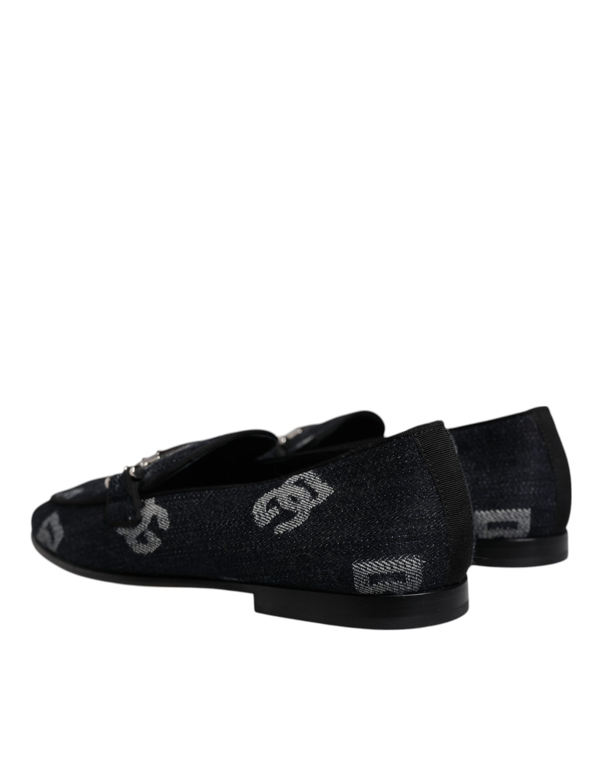 Schwarze Loafer aus Baumwolle mit Logo, formelle Abendschuhe