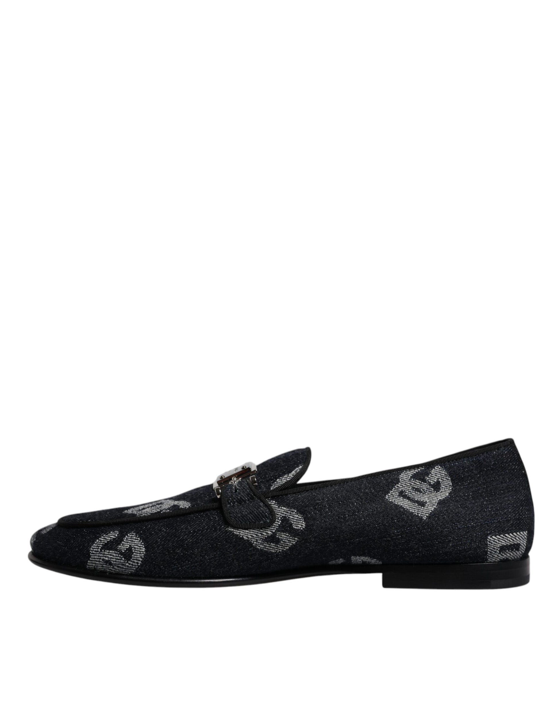 Schwarze Loafer aus Baumwolle mit Logo, formelle Abendschuhe