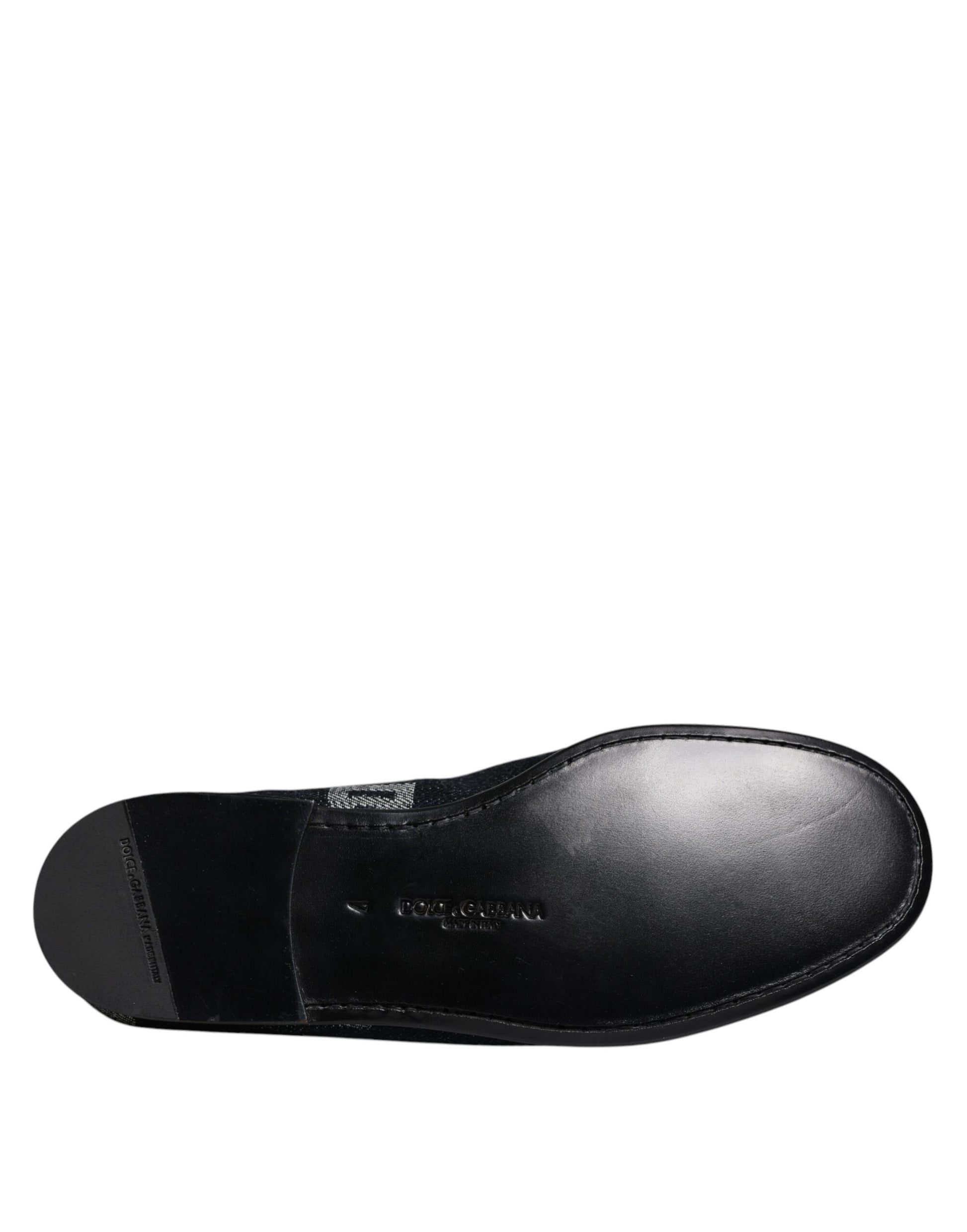 Schwarze Loafer aus Baumwolle mit Logo, formelle Abendschuhe