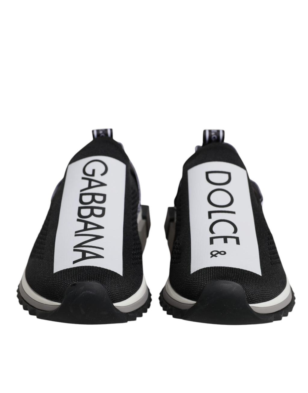 Dolce & Gabbana Black White Slip On Sorrento Sneakers Shoes