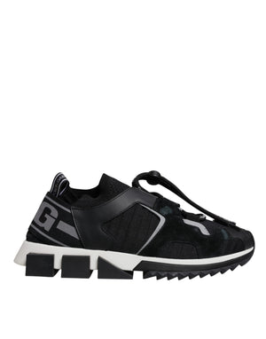 Dolce & Gabbana Black Mesh Sorrento Trekking Sneakers Shoes
