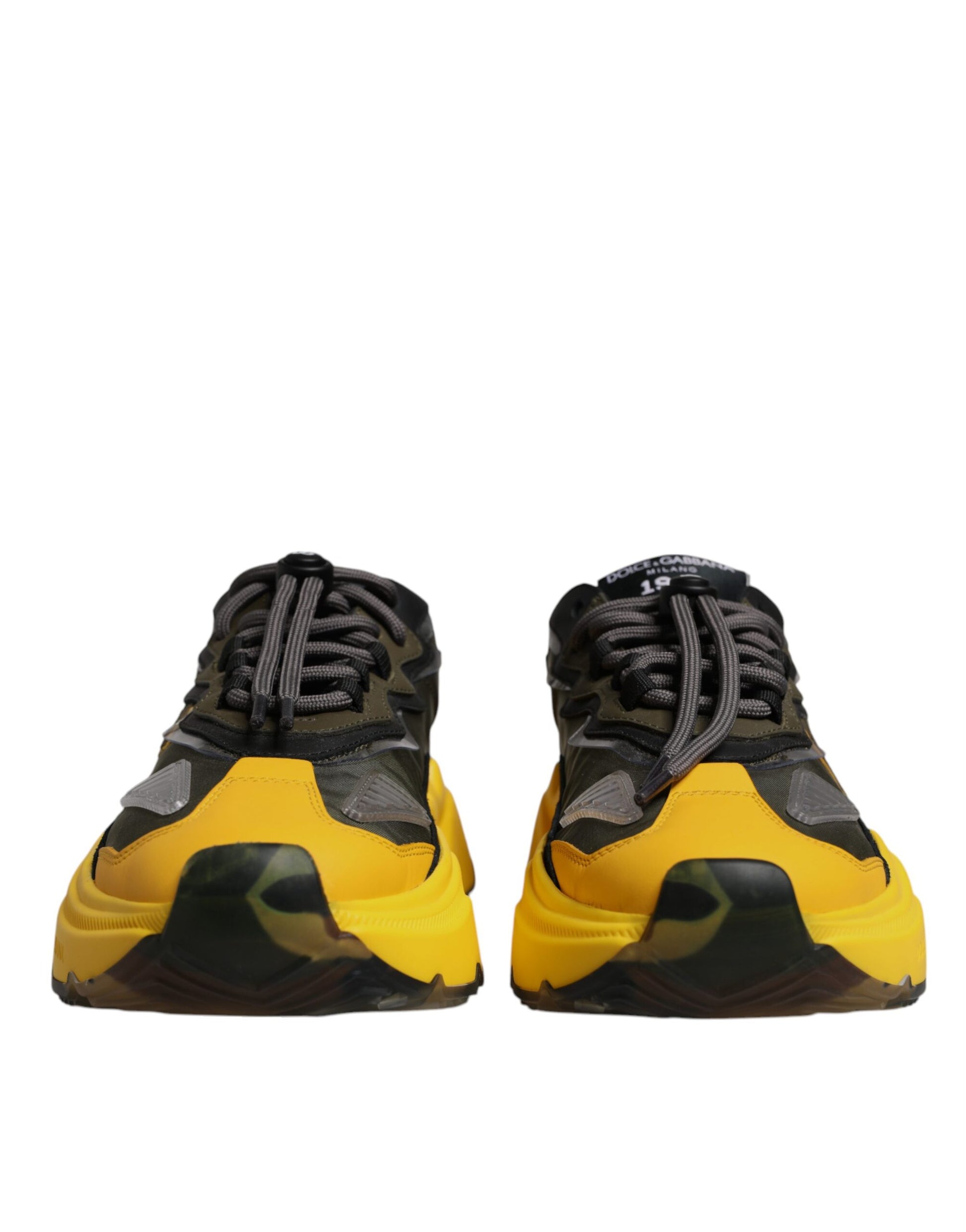 Dolce & Gabbana Yellow Black Daymaster Low Top Sneaker Shoes