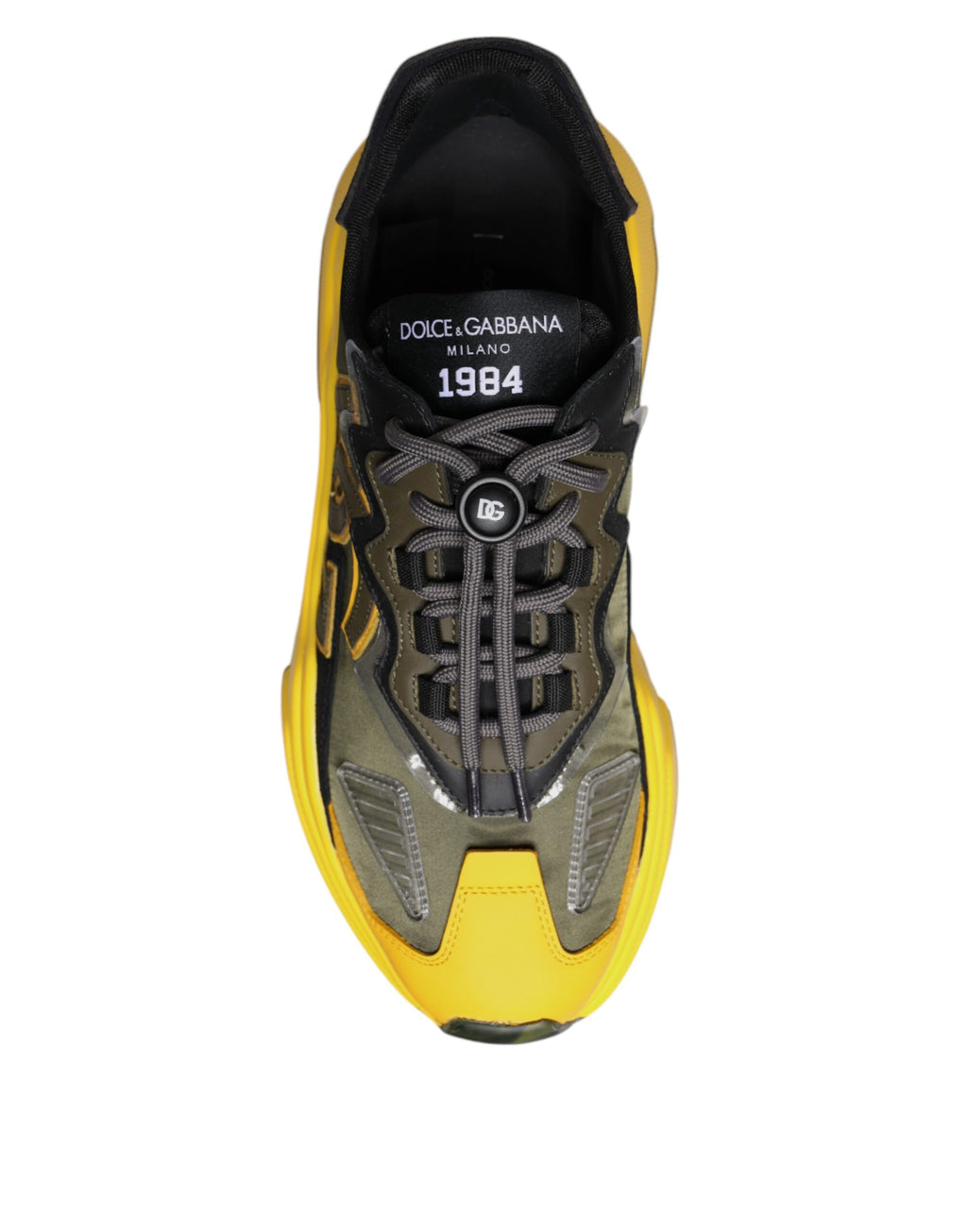 Dolce & Gabbana Yellow Black Daymaster Low Top Sneaker Shoes