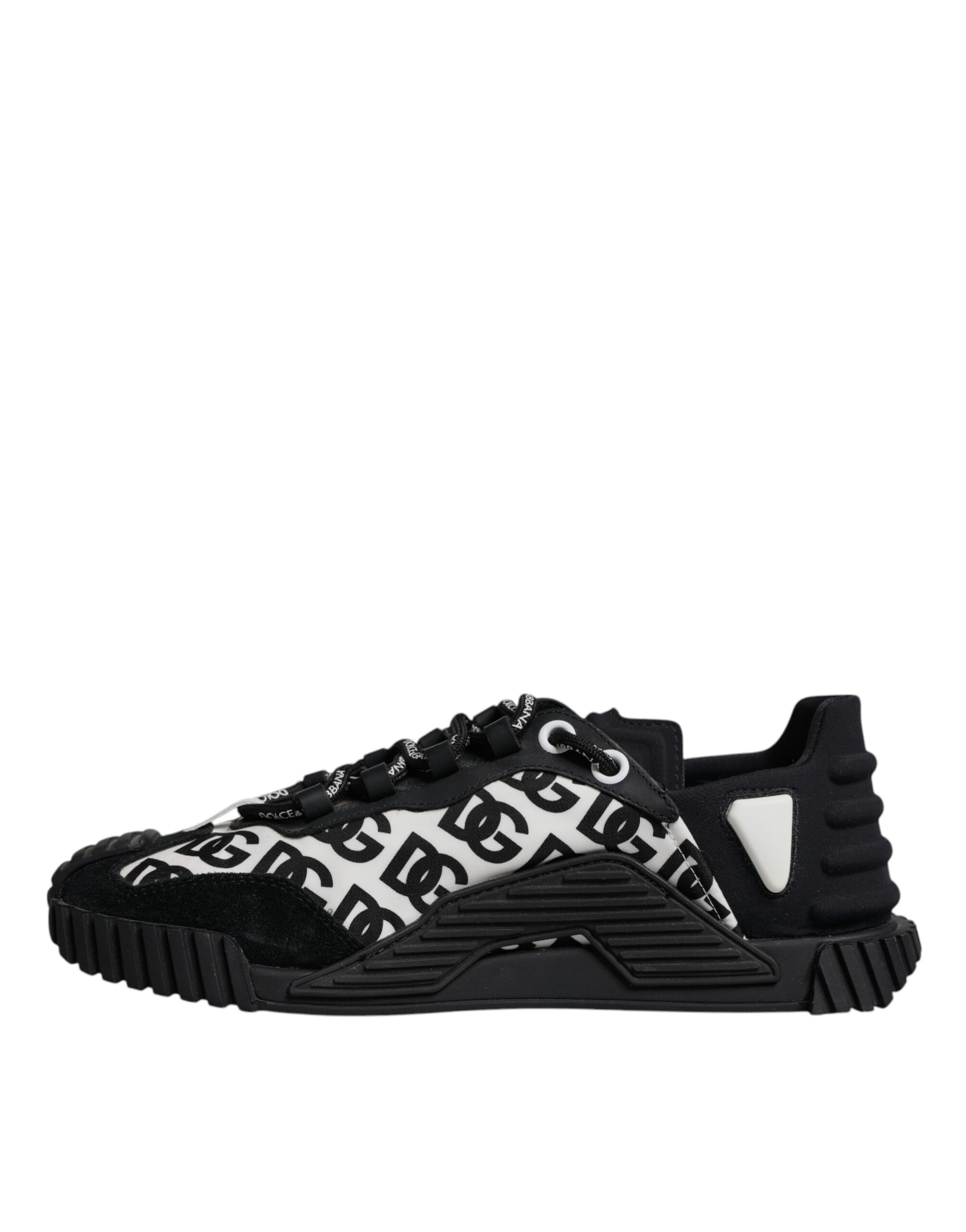 Dolce & Gabbana Black Logo Lace Up Low Top NS1 Sneakers Shoes
