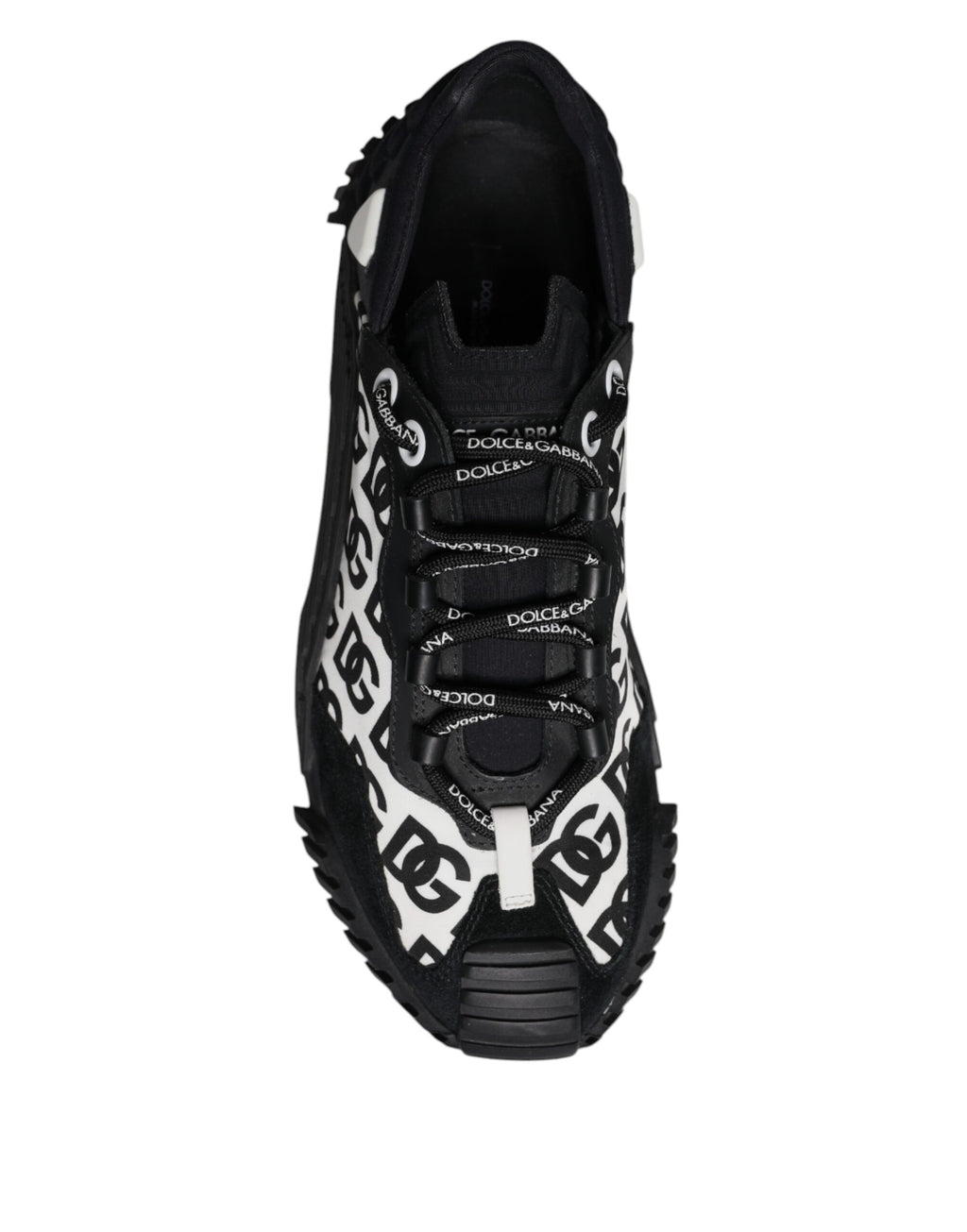 Dolce & Gabbana Black Logo Lace Up Low Top NS1 Sneakers Shoes