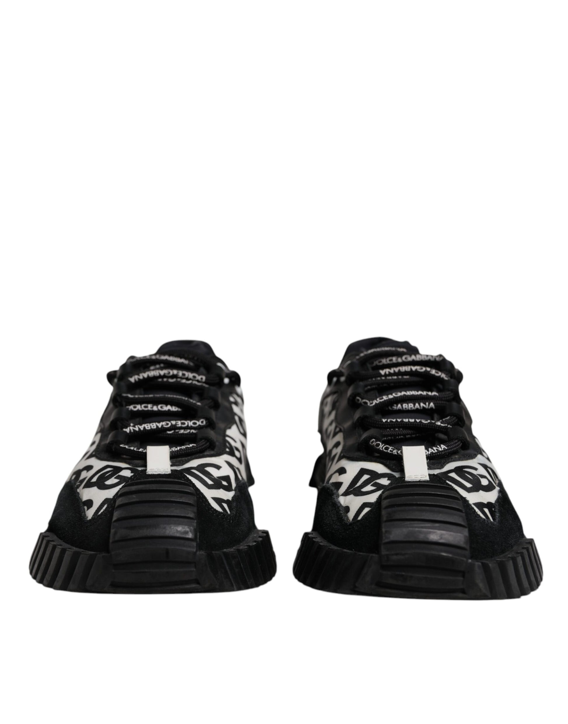 Dolce & Gabbana Black Logo Lace Up Low Top NS1 Sneakers Shoes