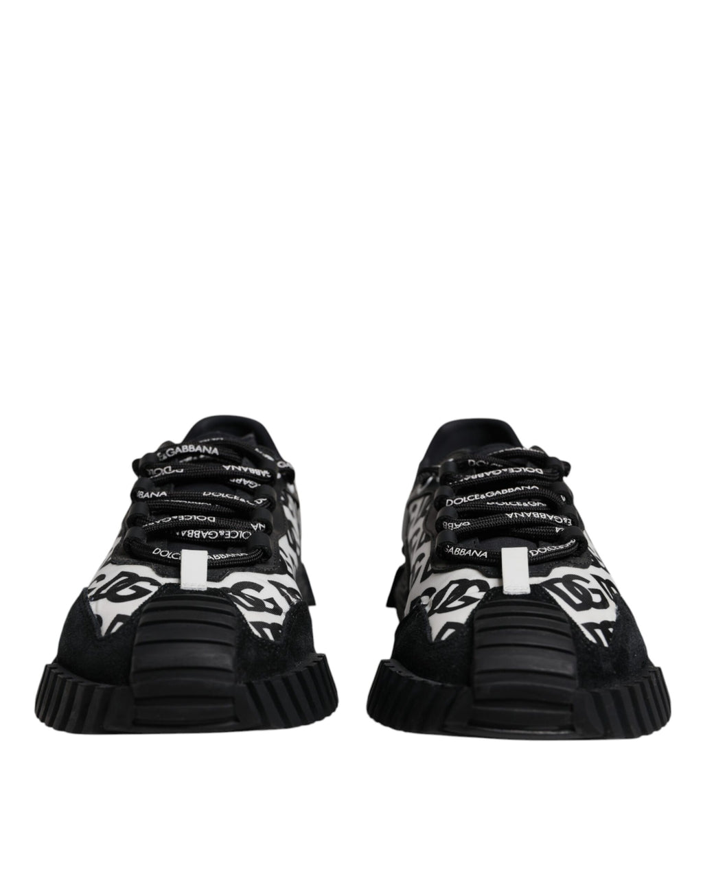 Dolce & Gabbana Black Logo Lace Up Low Top NS1 Sneakers Shoes