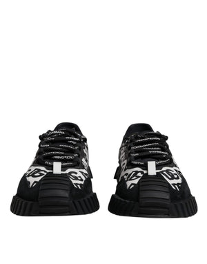 Dolce & Gabbana Black Logo Lace Up Low Top NS1 Sneakers Shoes