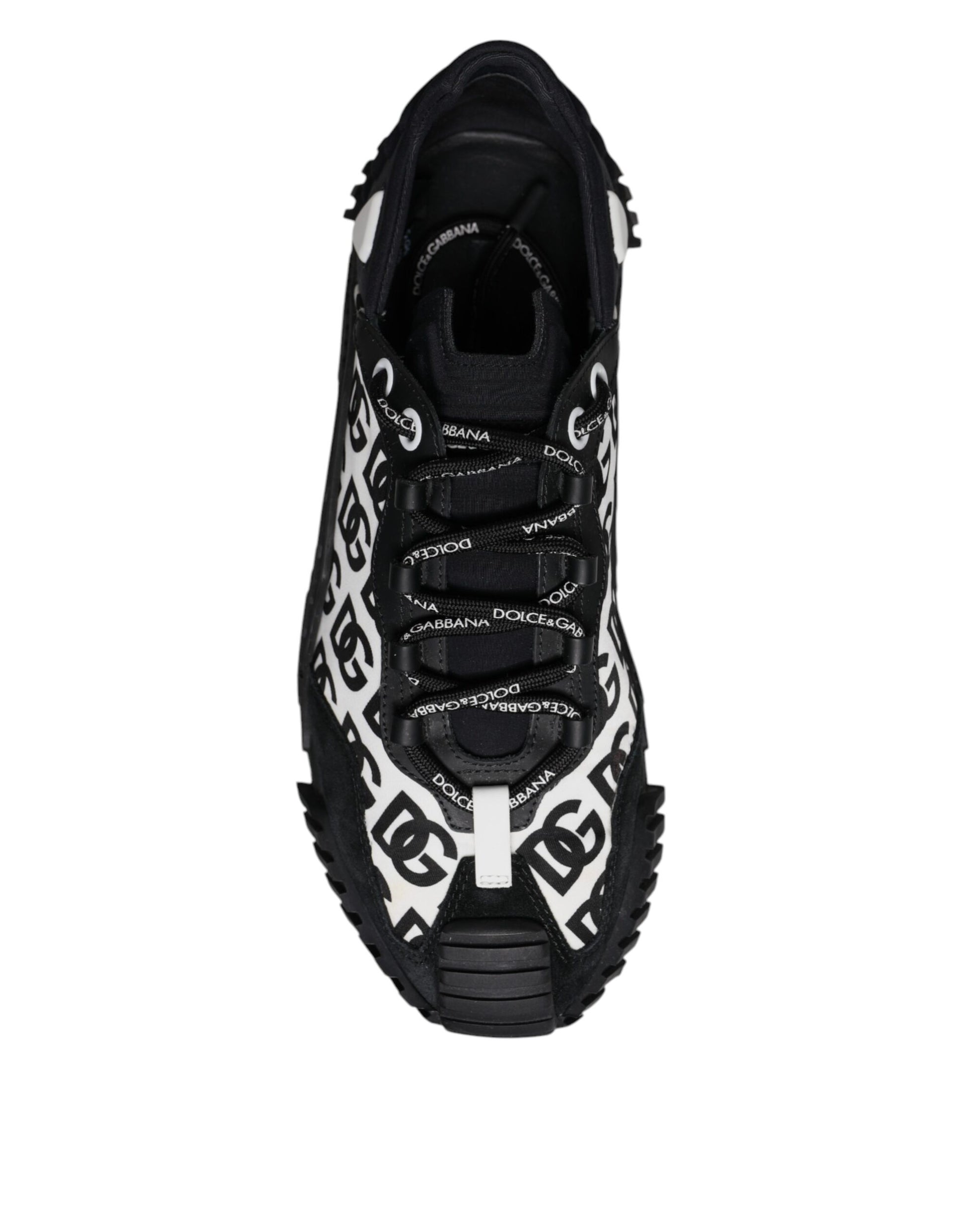 Dolce & Gabbana Black Logo Lace Up Low Top NS1 Sneakers Shoes