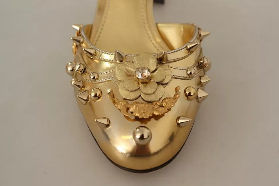 Gold Studs Vally Slingback Sandalen Schuhe
