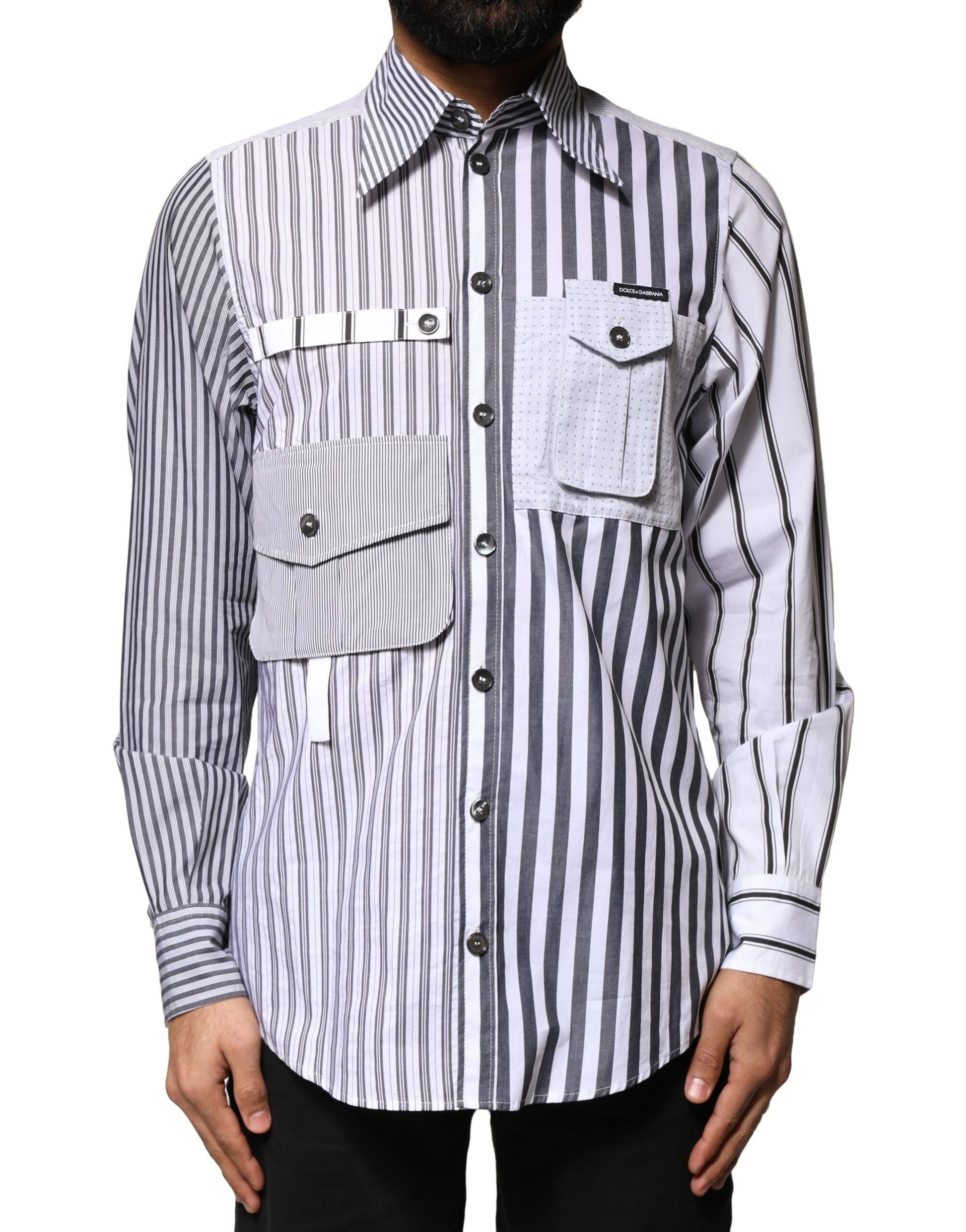 Dolce & Gabbana Multicolor Striped Button Down Casual Shirt