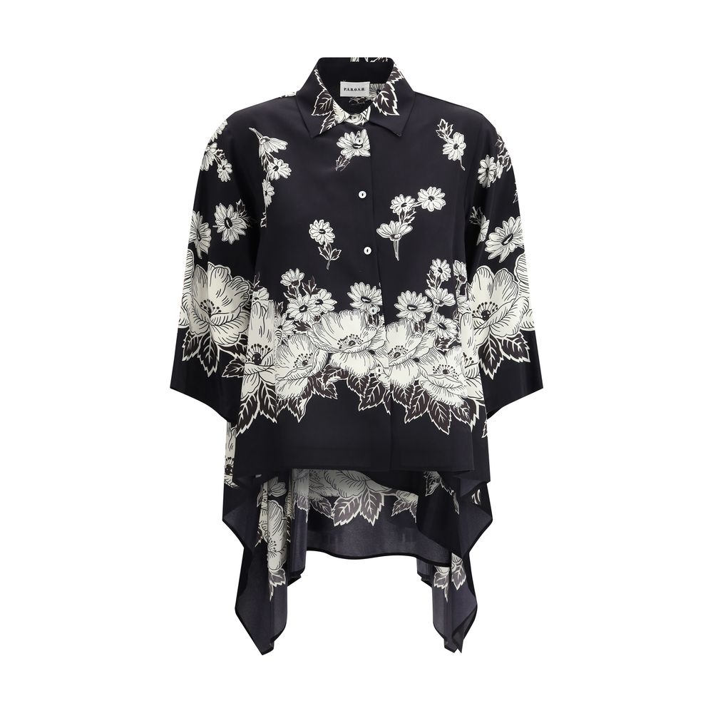Asymmetrisches Hemd mit Blumenmuster