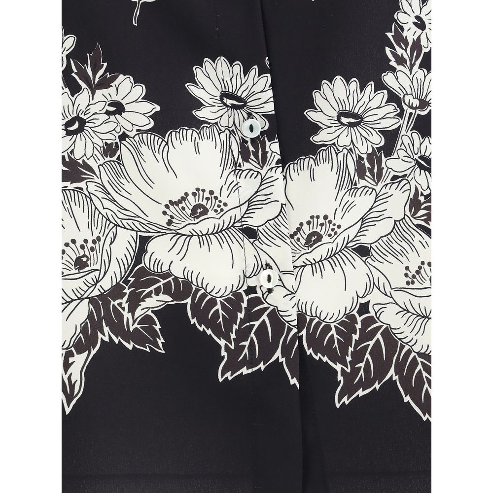 Asymmetrisches Hemd mit Blumenmuster