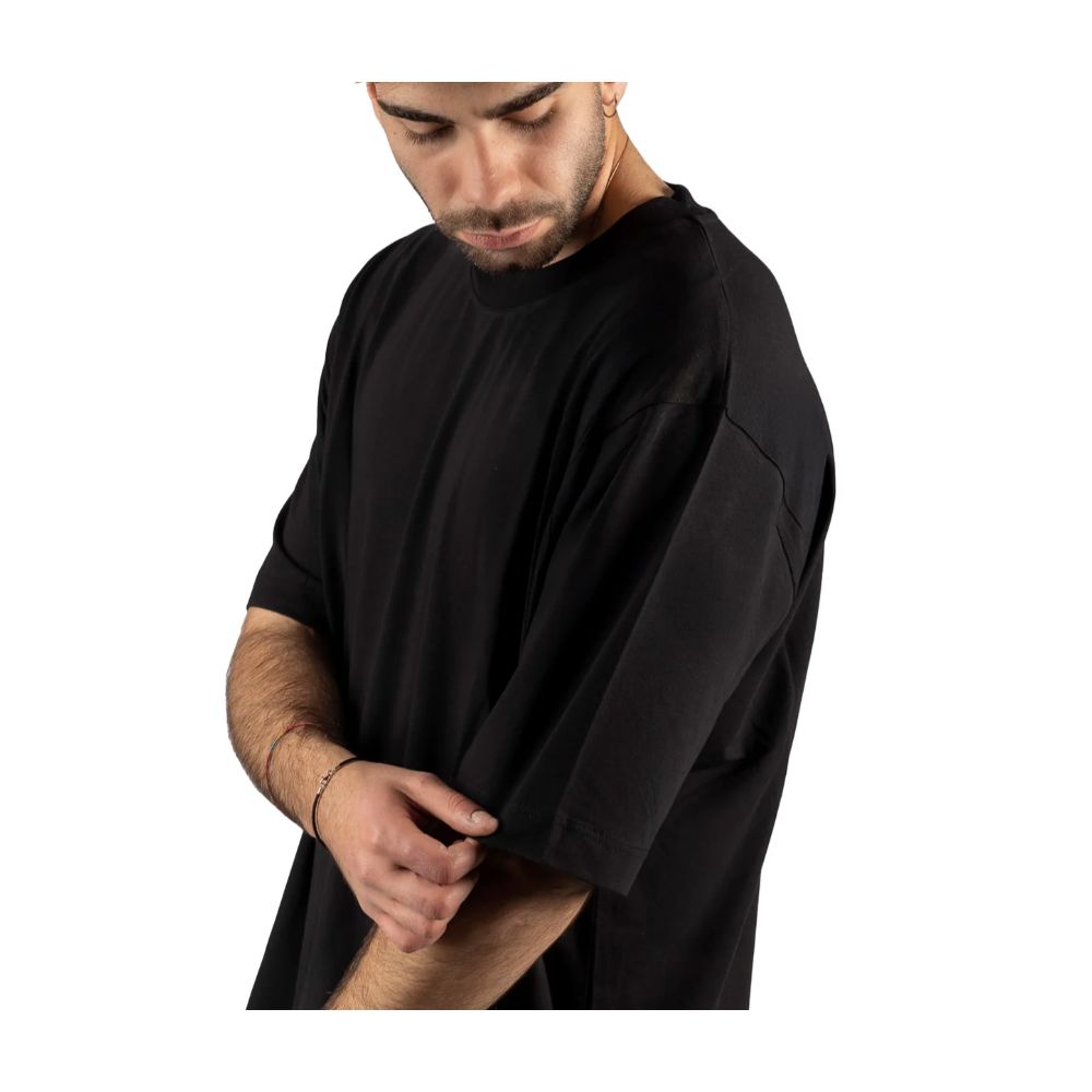 Schwarzes Baumwoll-T-Shirt