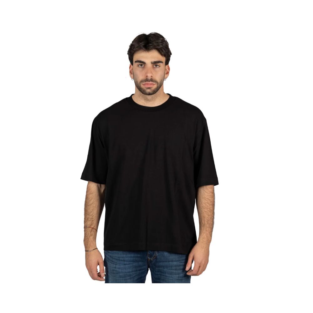 Schwarzes Baumwoll-T-Shirt
