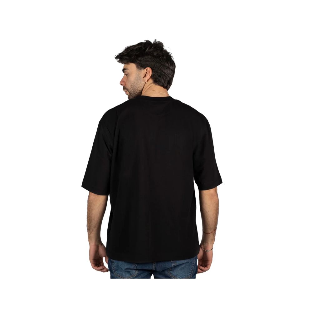 Schwarzes Baumwoll-T-Shirt