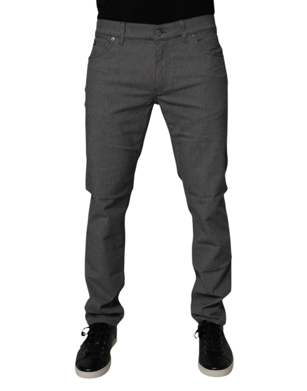 Graue Skinny-Jeans aus Baumwollstretch