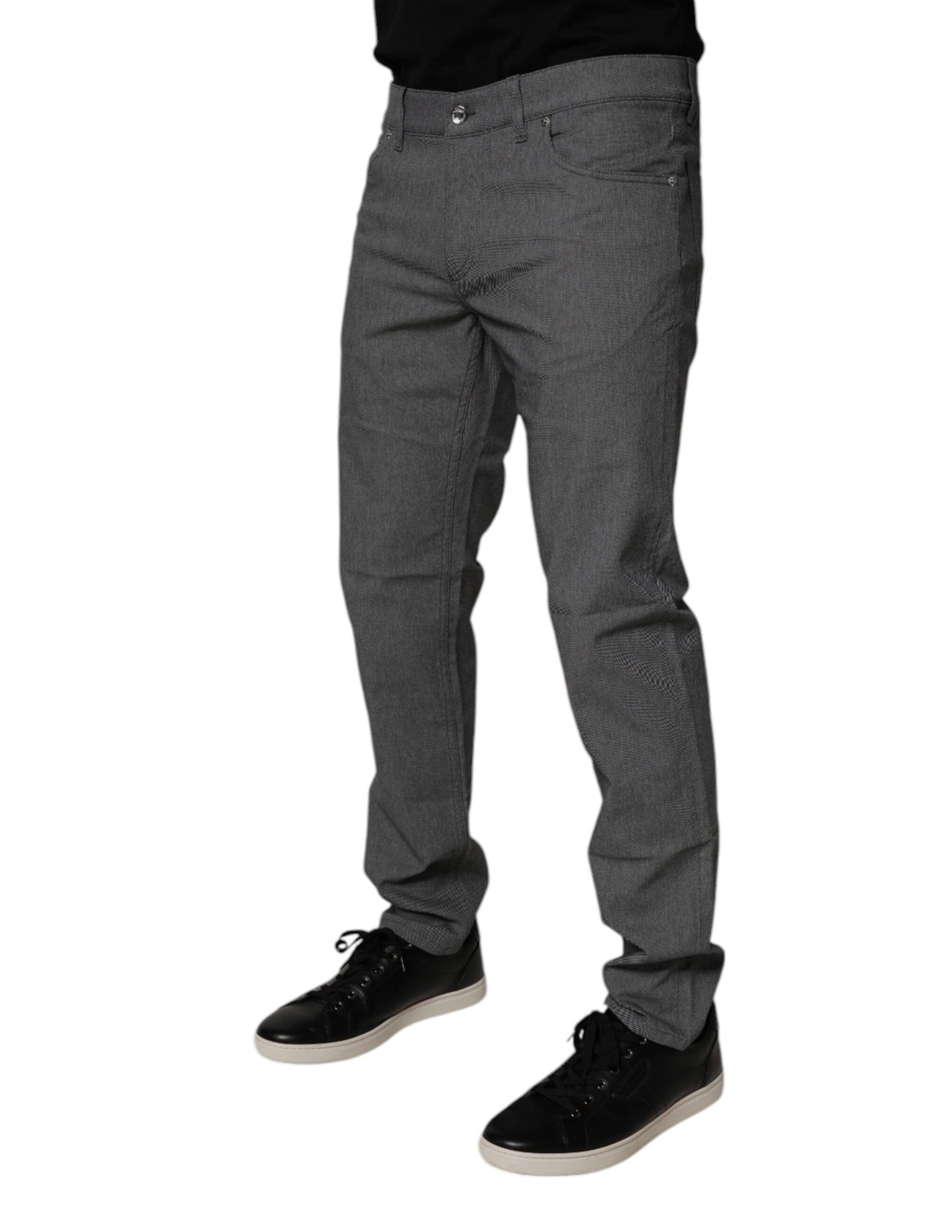 Graue Skinny-Jeans aus Baumwollstretch